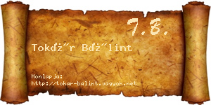 Tokár Bálint névjegykártya