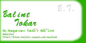 balint tokar business card